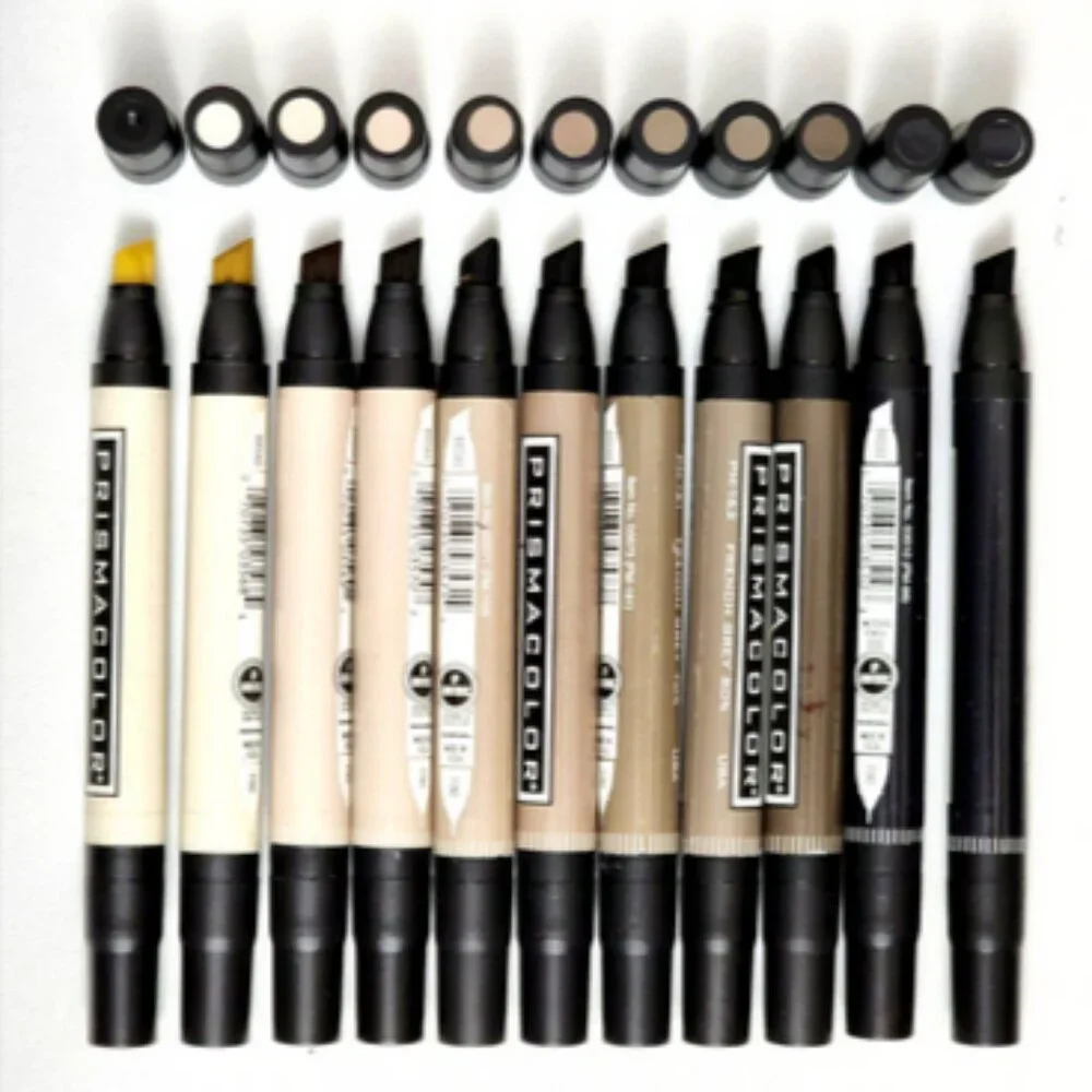 D/C Prismacolor 12 Color Dbl Ended Art Markers in StandingBox w/11 FrenchGray